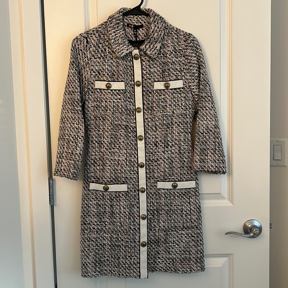 Maje Tweed 3/4 Sleeve Dress